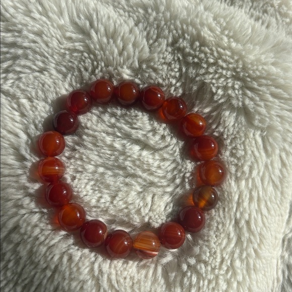 Carnelian & Sardonyx Crystal Bracelet – 10mm Beads | 7.5” | Empowering Energy | - Picture 4 of 6